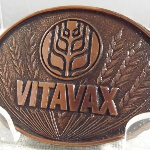 Vintage Vitavax Farm Advertising Belt Buckle - Picture 1 of 8